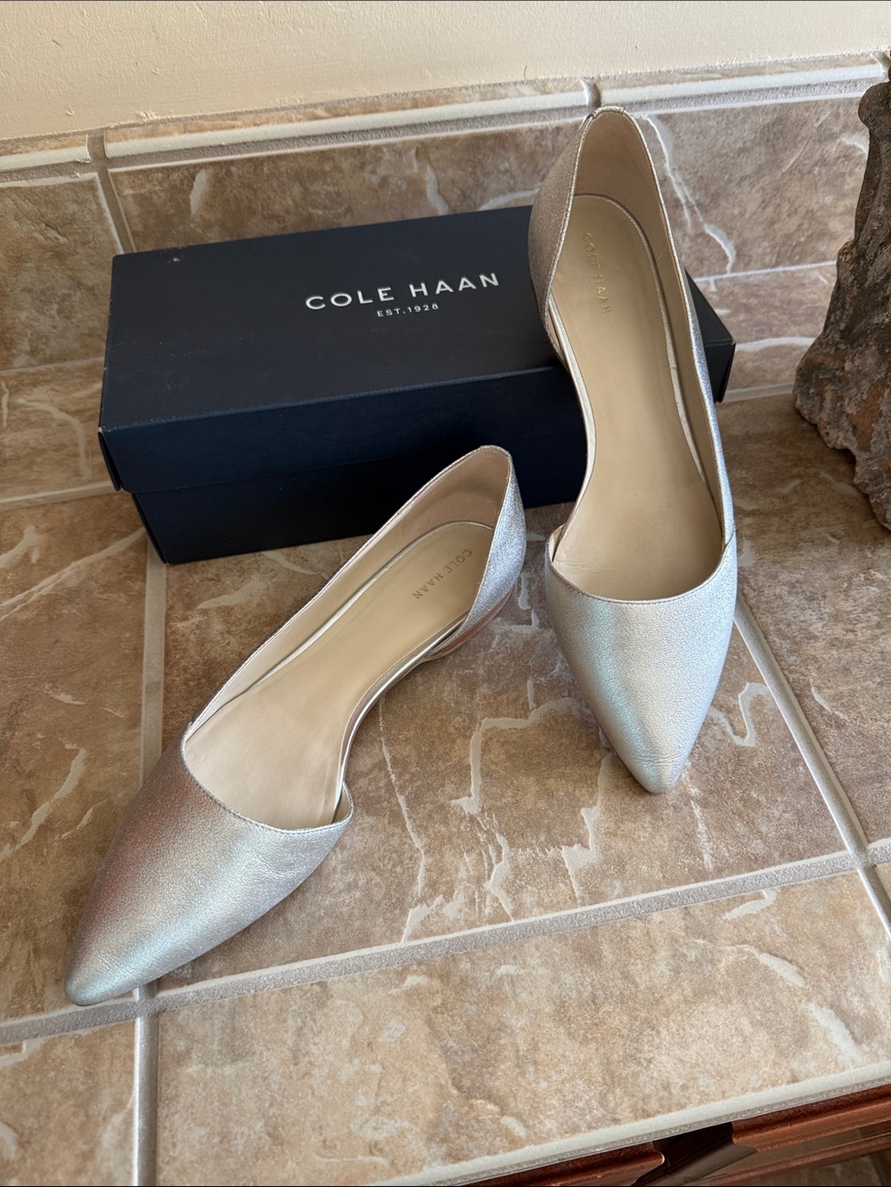 Cole Haan silver flats